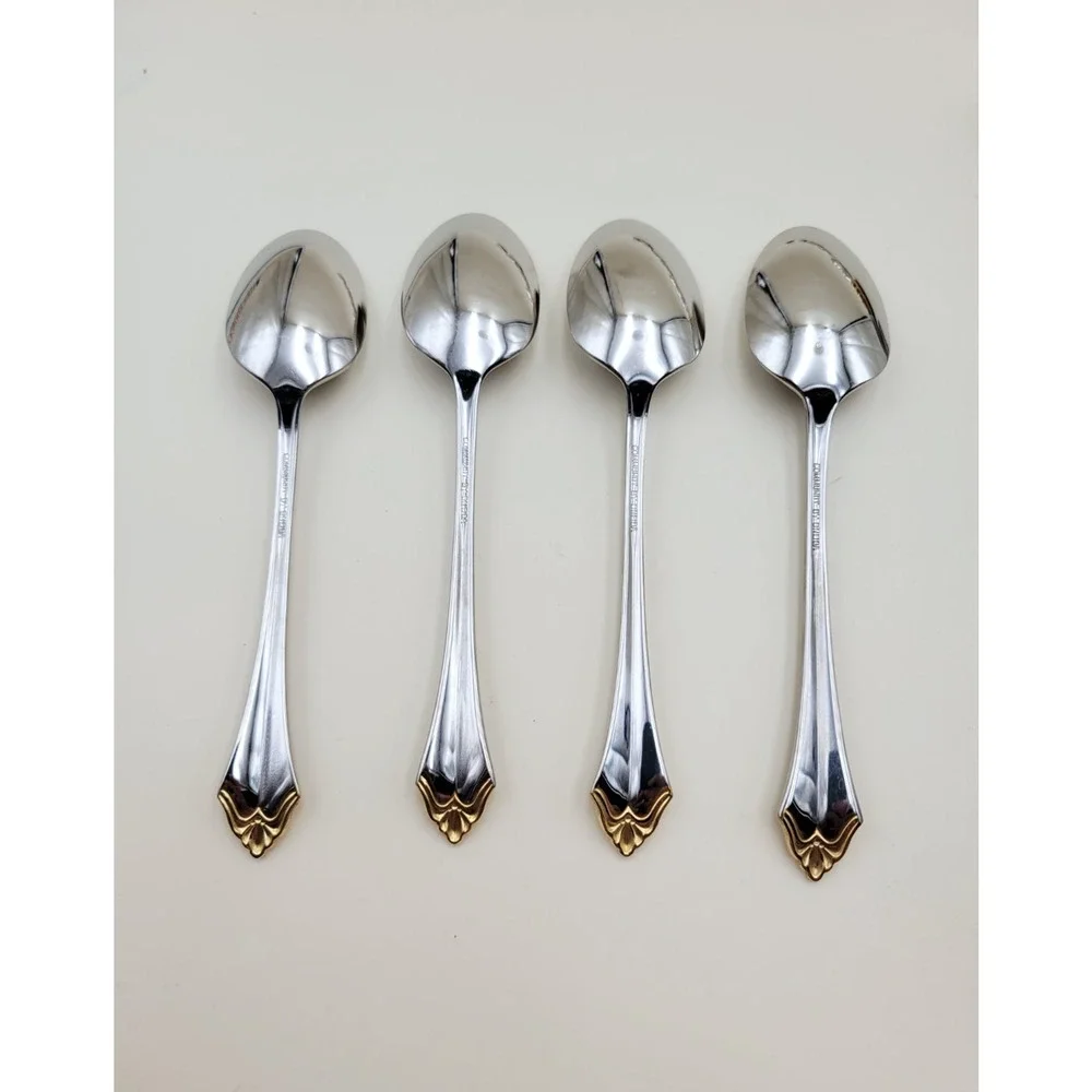 Vtg Oneida Community Golden Affection Flatware Set Gold Stainless 20pc